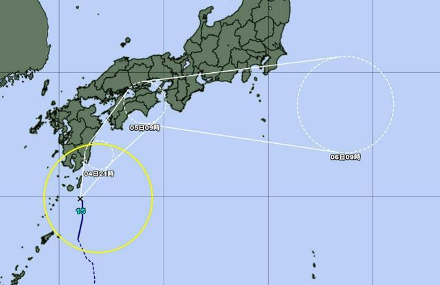 台風15号のこれからの動き方（2025年9月4日午前10時）