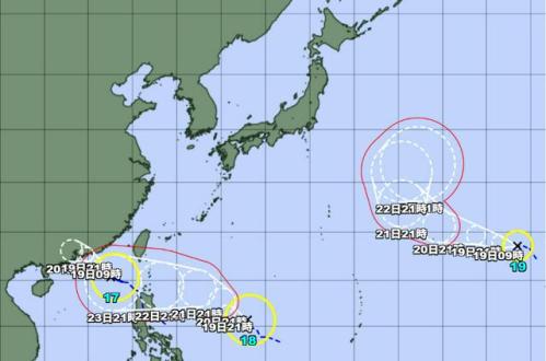 日本の周りの天気図