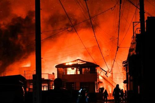 大分市内で発生した大規模火災